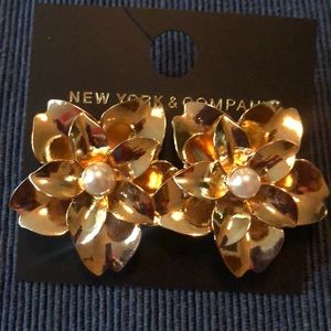 Gold Flower Earrings